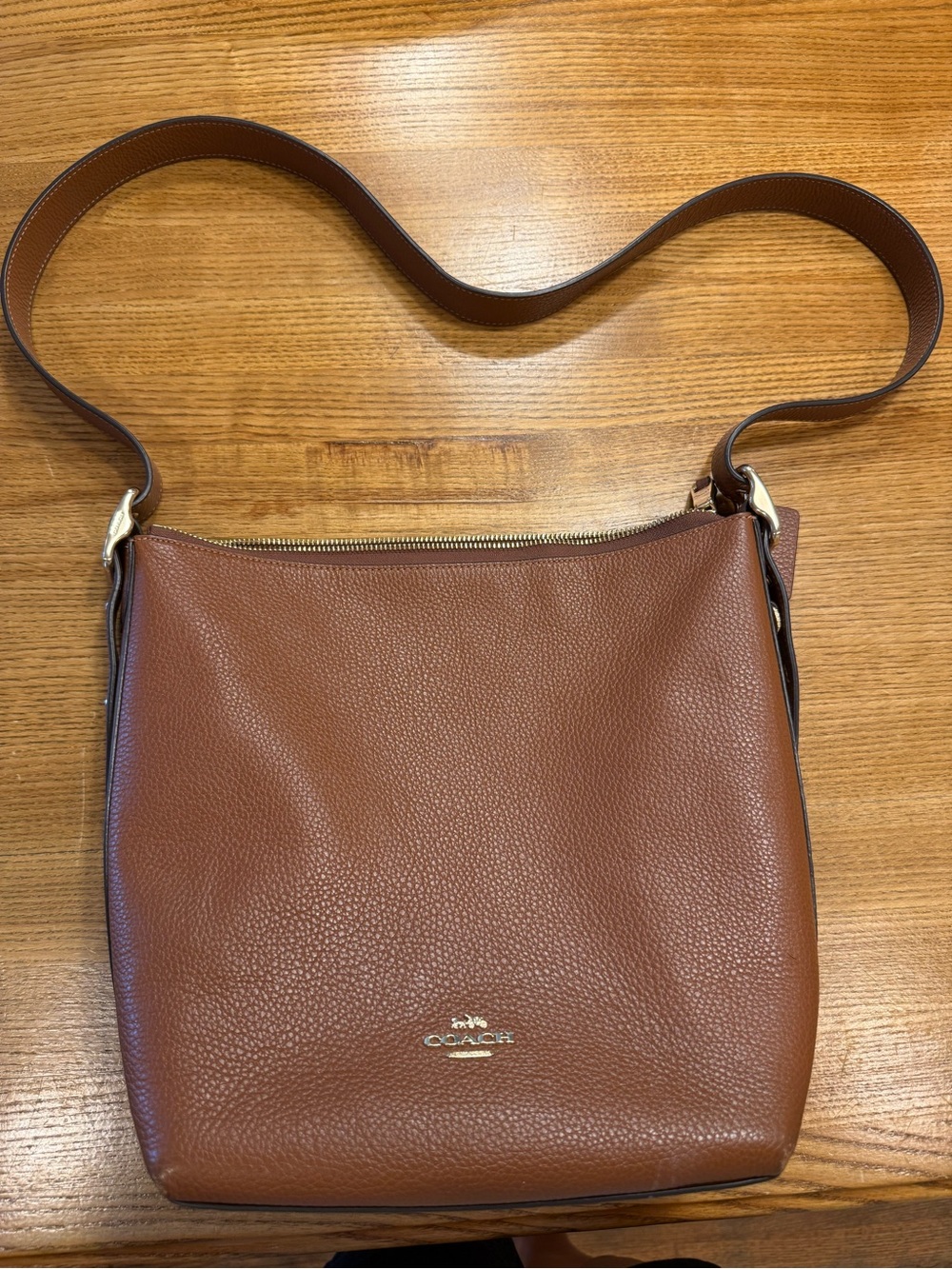 Coach Pebbled Leather Shoulder Bag in Brown